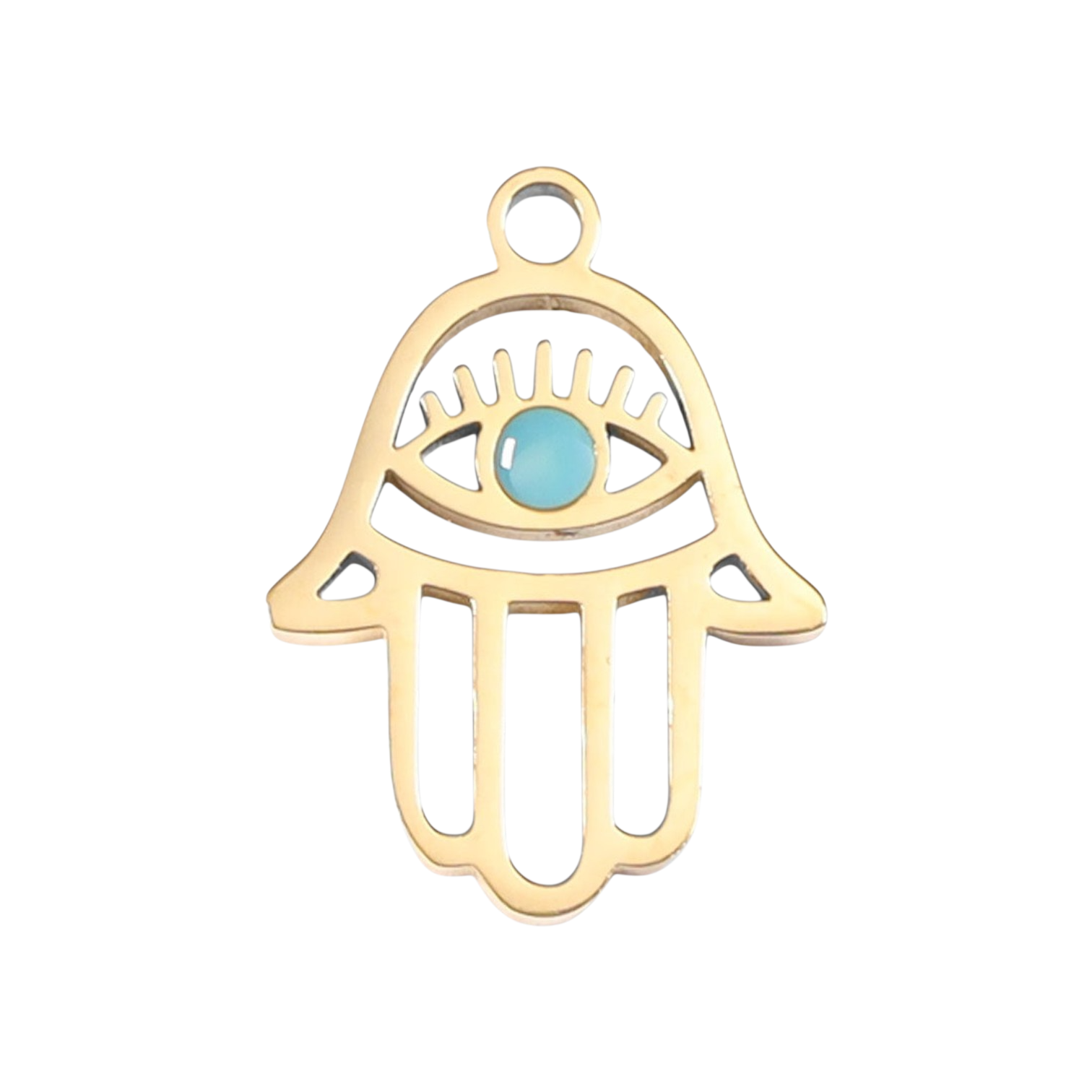 Védelmező szem charm 18K arany PVD bevonattal, pozitív energia jelképe
