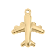 Repülőgép charm 18K arany PVD bevonattal, utazás és kaland szimbóluma
