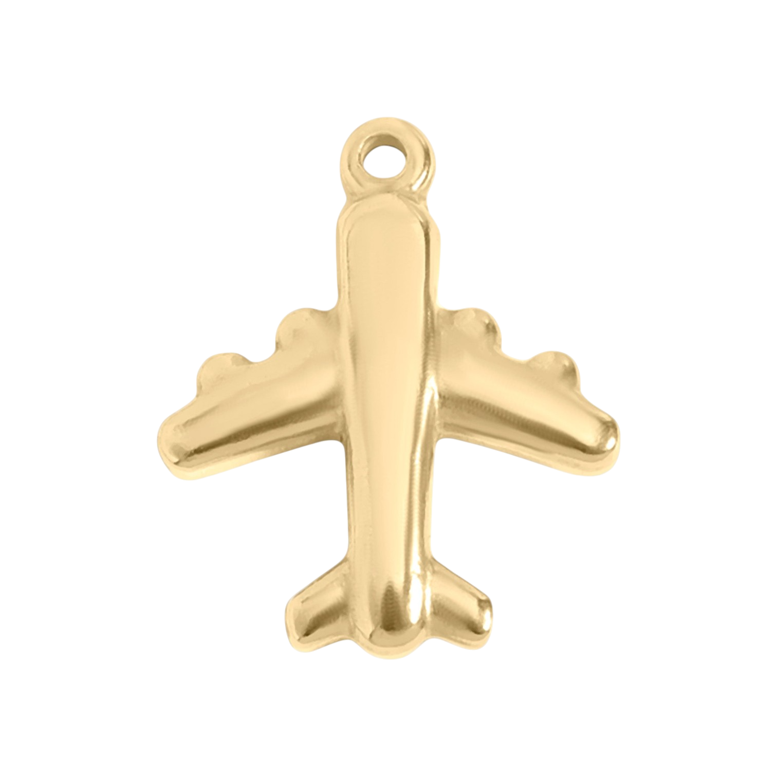 Repülőgép charm 18K arany PVD bevonattal, utazás és kaland szimbóluma
