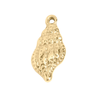 Kagyló charm - Gold / 9mm x 19mm