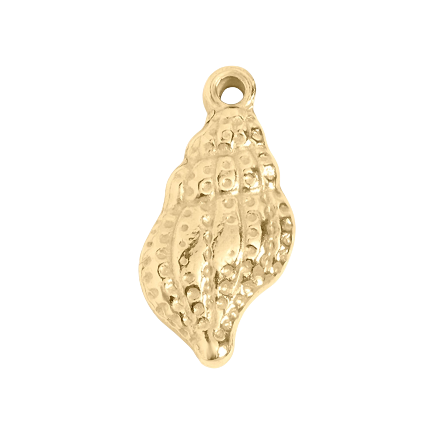 Kagyló charm 18K arany PVD bevonattal, tengerparti hangulat, hipoallergén
