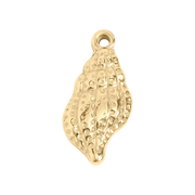 Kagyló charm 18K arany PVD bevonattal, tengerparti hangulat, hipoallergén
