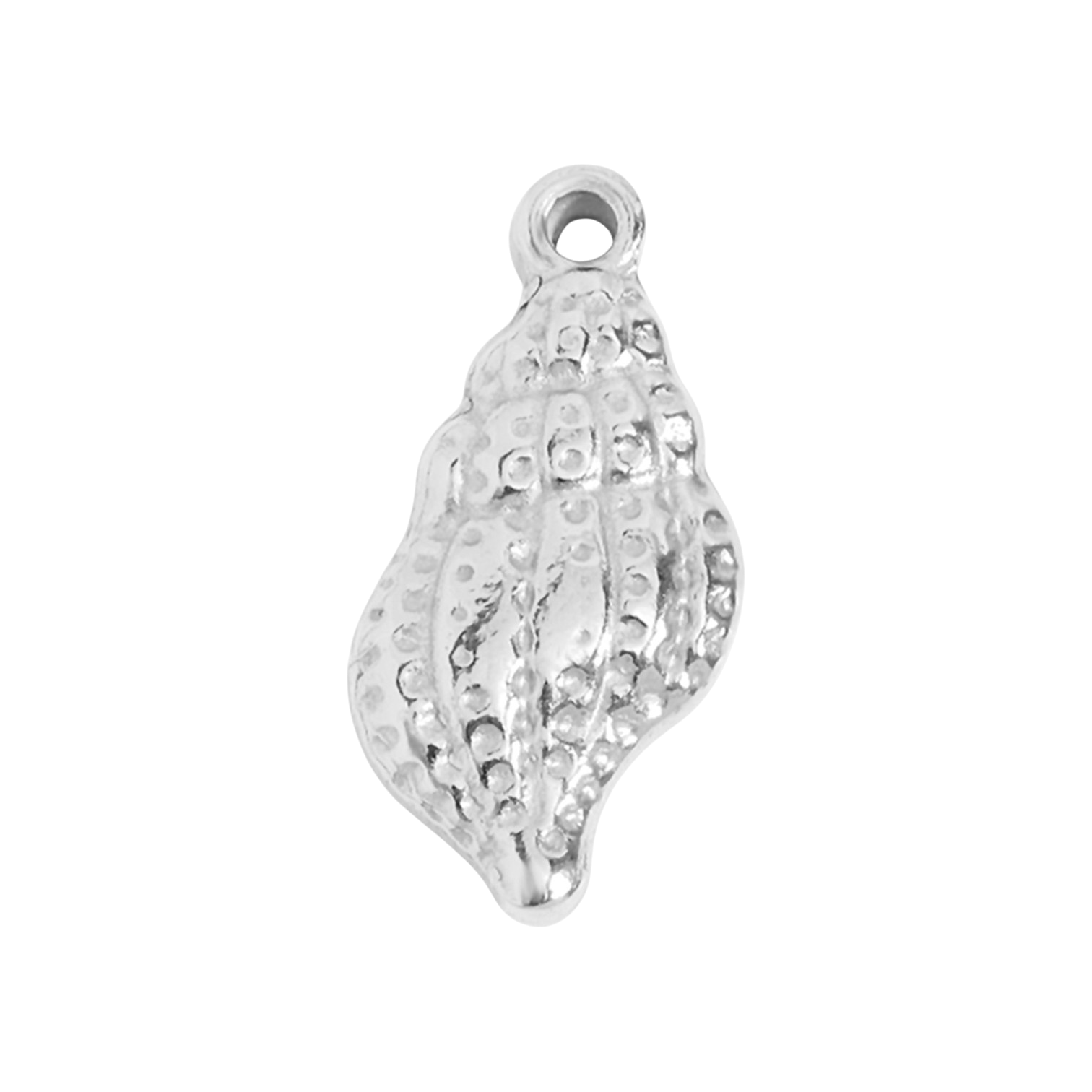 Kagyló charm ezüst színű, tengerparti hangulat, hipoallergén
