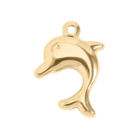 Delfin charm - Gold / 12mm x 16mm