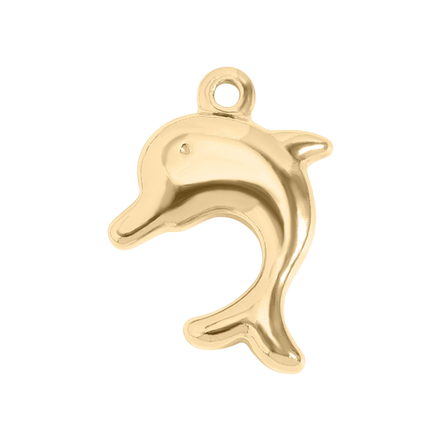 Delfin charm 18K arany PVD bevonattal, játékos óceáni dizájn
