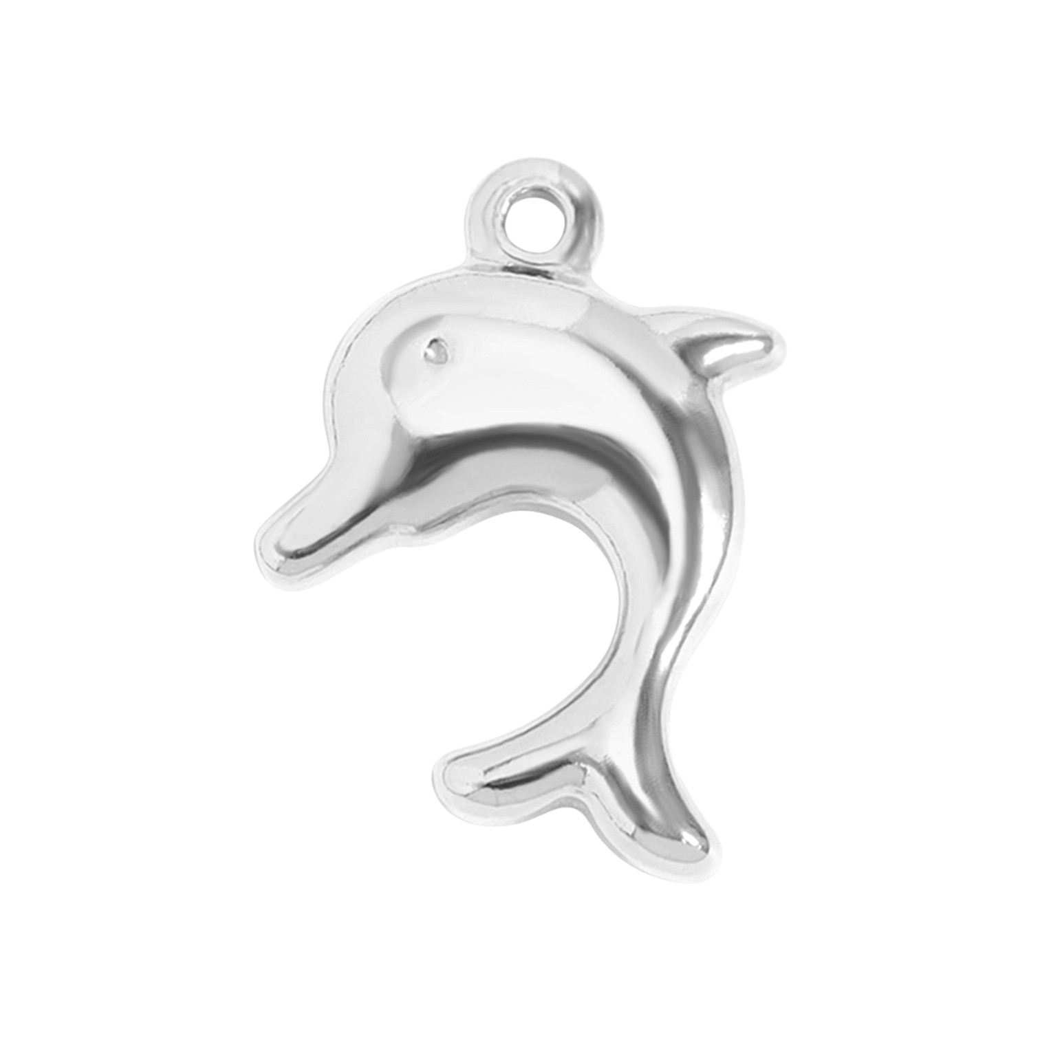 Delfin charm ezüst színű, játékos óceáni dizájn
