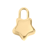 Csillag Lakat charm - Gold / 12mm x 17mm