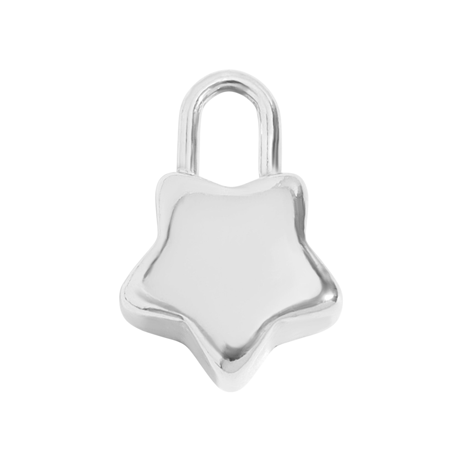 Csillag lakat charm ezüst színű bevonattal, barátság jelképe
