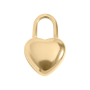 Szív lakat charm 18K arany PVD bevonattal, szeretet jelképe, hipoallergén
