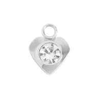 Szív charm - Silver / 7mm x 10mm