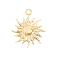 Misztikus Nap charm - Gold / 20mm x 23mm