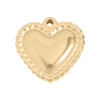 Fancy Heart charm - Gold / 10mm x 10mm