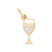 Pezsgő charm 18K arany PVD bevonattal, elegáns ünneplő dizájn
