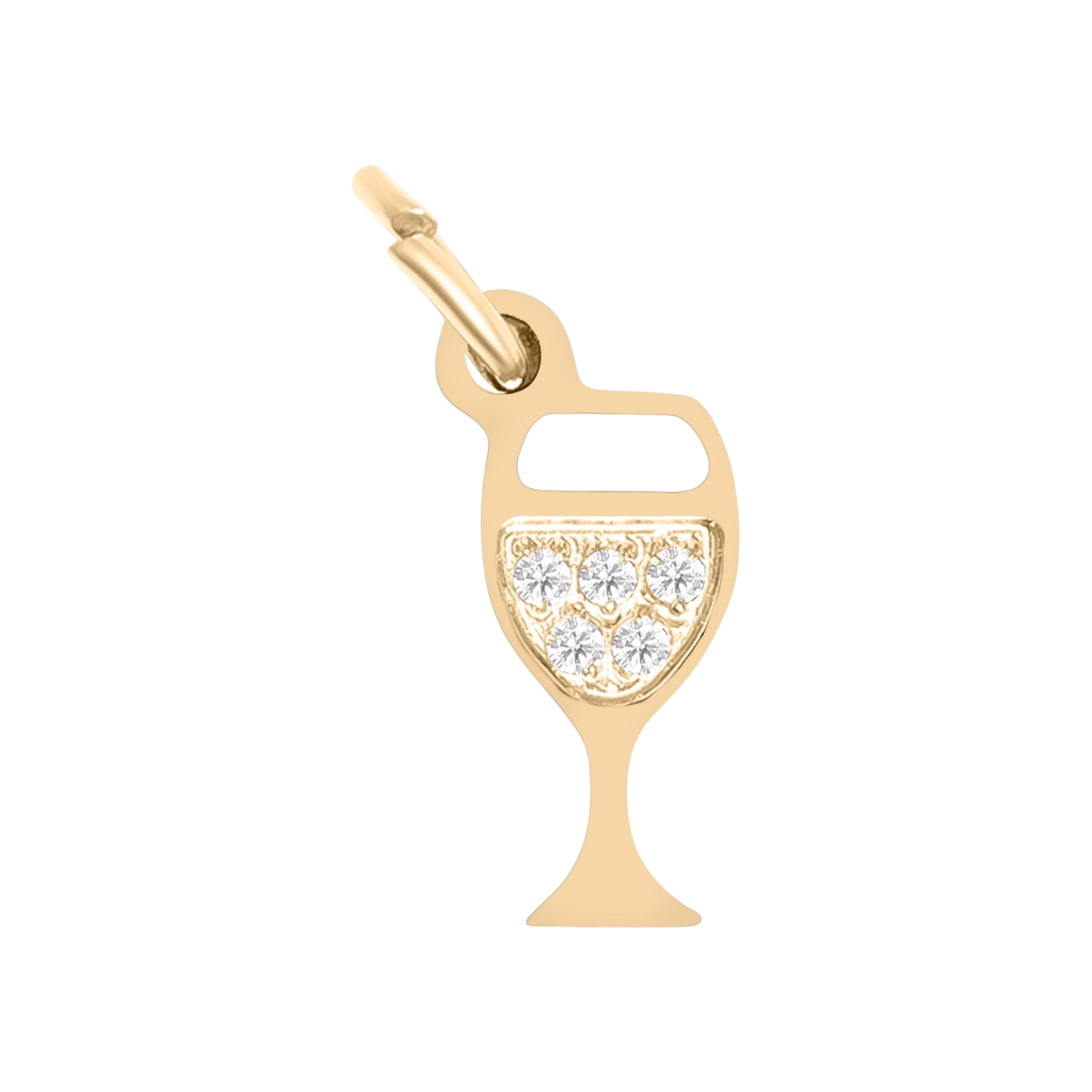 Pezsgő charm 18K arany PVD bevonattal, elegáns ünneplő dizájn
