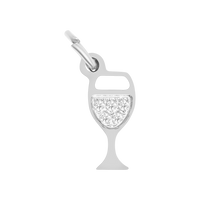 Pezsgő charm - Silver / 13mm x 13mm