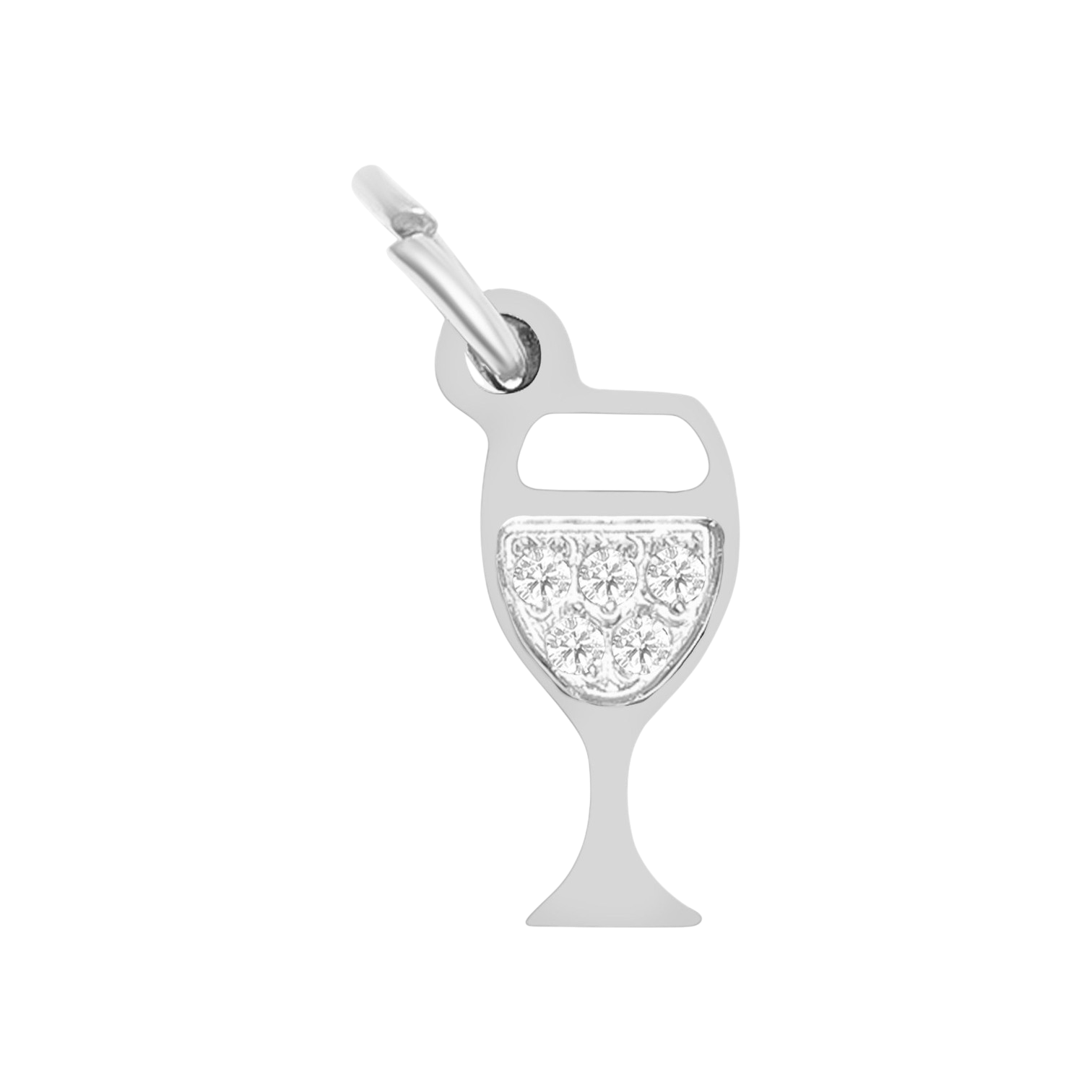 Gyöngy charm ezüst karikával, hipoallergén, elegáns
