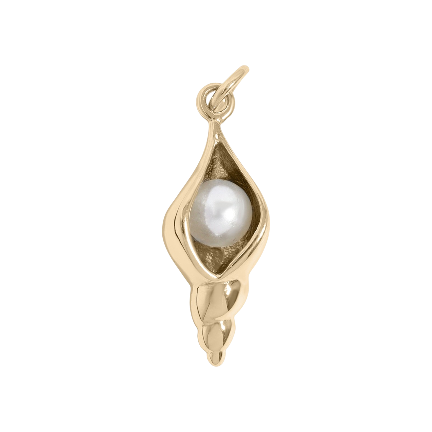 Igazgyöngy kagyló charm gyönggyel, 18K arany PVD, tengerparti elegancia
