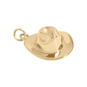 Vadnyugat charm cowboy kalappal, 18K arany PVD, szabadság szimbóluma
