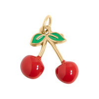 Cseresznye charm - Gold / 17 x 15 mm