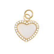 Márvány szív charm 18K arany PVD bevonattal, csillogó kövekkel

