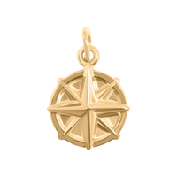 Iránytű charm - Gold / 15mm x 12mm