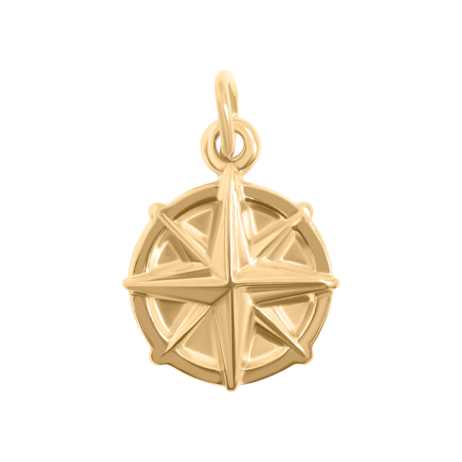 Iránytű charm 18K arany PVD bevonattal, kaland szimbóluma, hipoallergén
