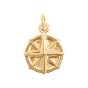 Iránytű charm 18K arany PVD bevonattal, kaland szimbóluma, hipoallergén
