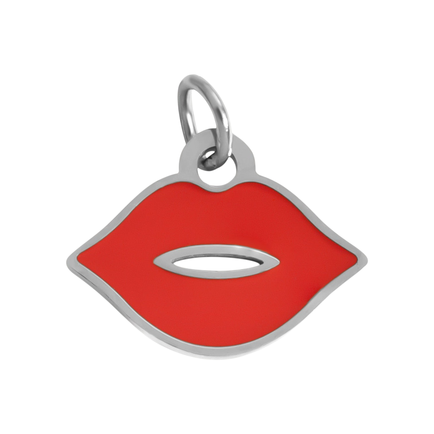 Csók charm ezüst színű, romantikus ajándék, hipoallergén
