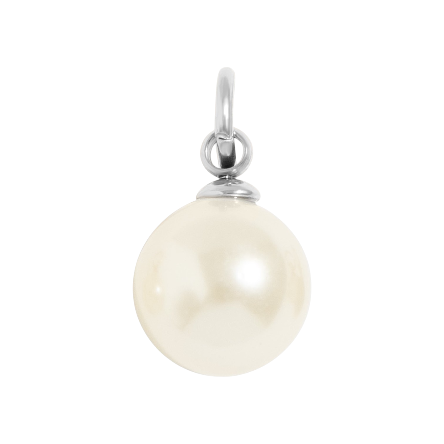 Gyöngy charm ezüst karikával, hipoallergén, elegáns
