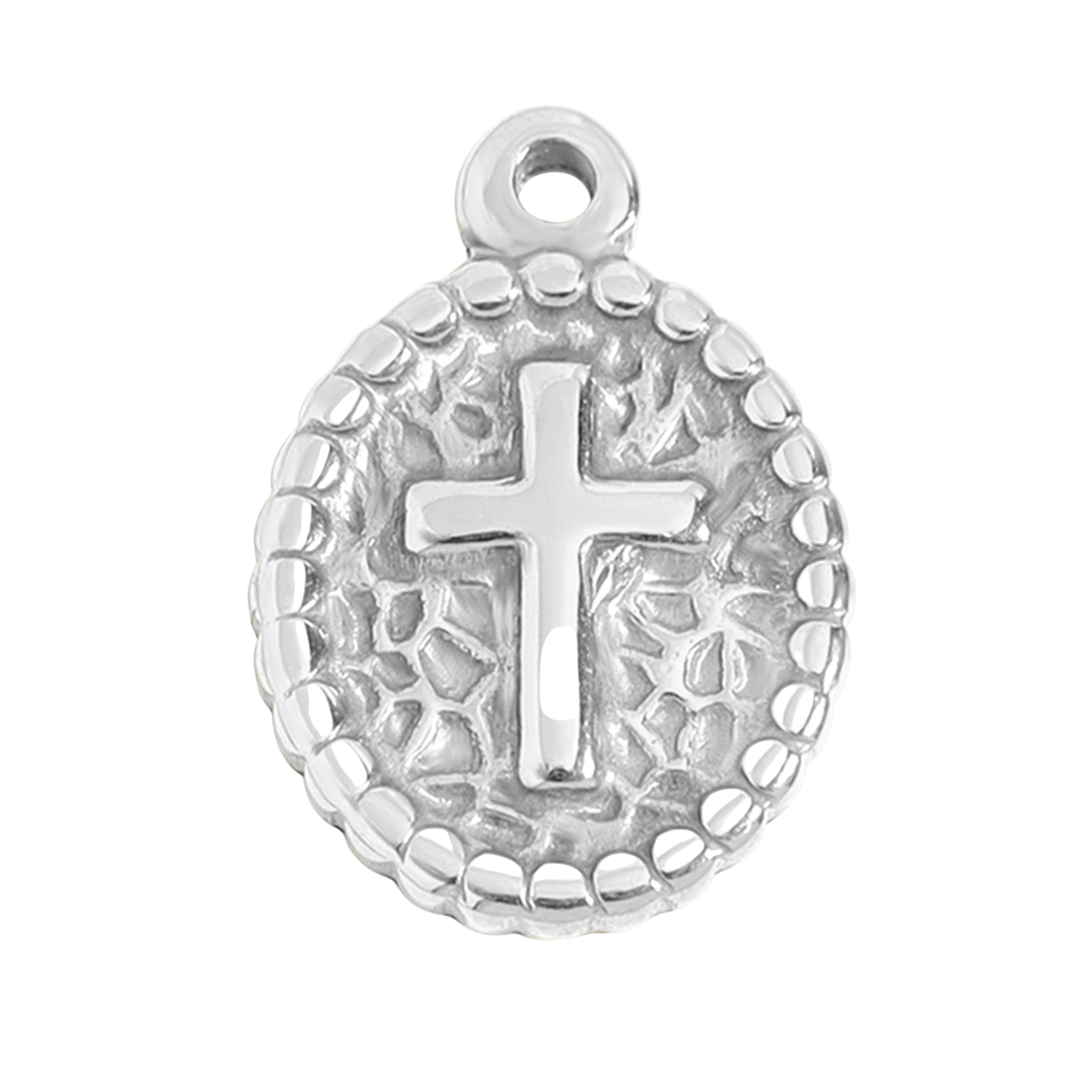 Kereszt charm 316L rozsdamentes acél, hipoallergén, vallási ékszer
